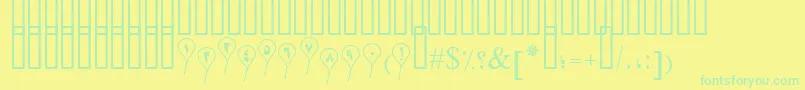 PtSeparatedBaloon Font – Green Fonts on Yellow Background
