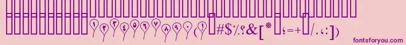 PtSeparatedBaloon-Schriftart – Violette Schriften auf rosa Hintergrund
