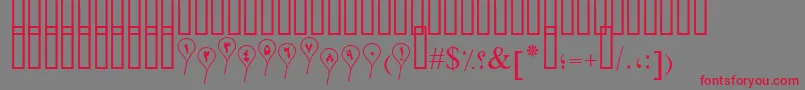 PtSeparatedBaloon-Schriftart – Rote Schriften auf grauem Hintergrund