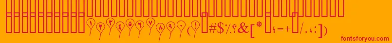 PtSeparatedBaloon Font – Red Fonts on Orange Background