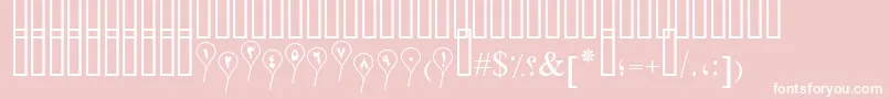 PtSeparatedBaloon-Schriftart – Weiße Schriften auf rosa Hintergrund