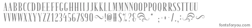 TastyBirdsFried-fontti – harmaat kirjasimet valkoisella taustalla