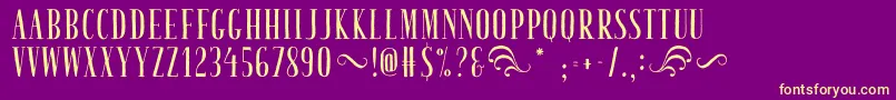TastyBirdsFried Font – Yellow Fonts on Purple Background