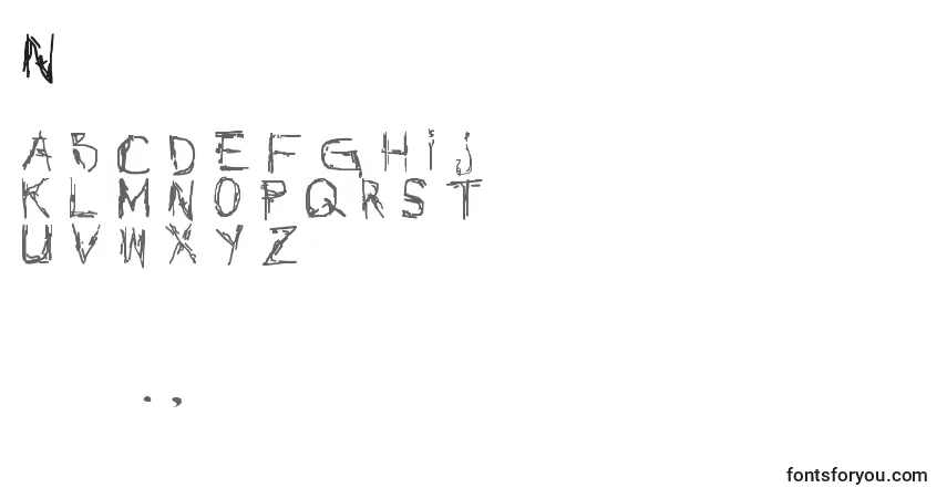 Czcionka Nothingnet – alfabet, cyfry, specjalne znaki