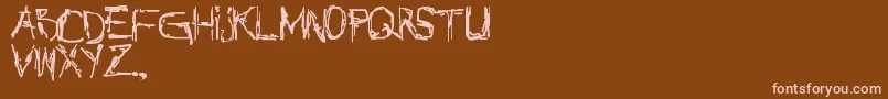 Nothingnet-Schriftart – Rosa Schriften auf braunem Hintergrund