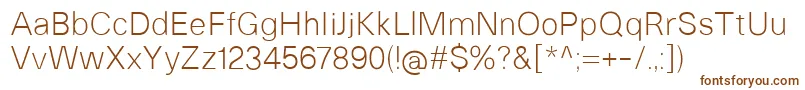 HeltarLight-fontti – ruskeat fontit valkoisella taustalla