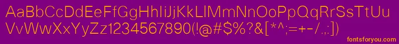 HeltarLight Font – Orange Fonts on Purple Background