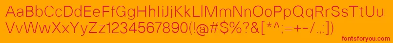 HeltarLight Font – Red Fonts on Orange Background