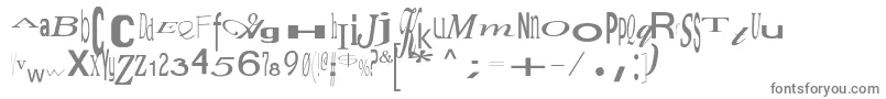 フォントJumbalaya – 白い背景に灰色の文字