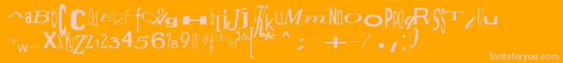 Jumbalaya-Schriftart – Rosa Schriften auf orangefarbenem Hintergrund