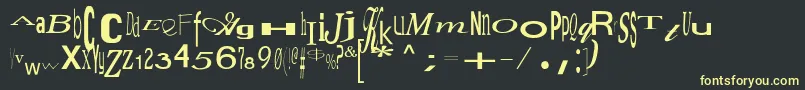 フォントJumbalaya – 黒い背景に黄色の文字