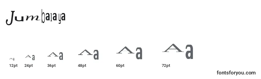 Размеры шрифта Jumbalaya
