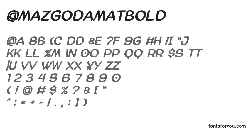 Amazgodamatbold-fontti – aakkoset, numerot, erikoismerkit