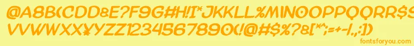 Amazgodamatbold Font – Orange Fonts on Yellow Background
