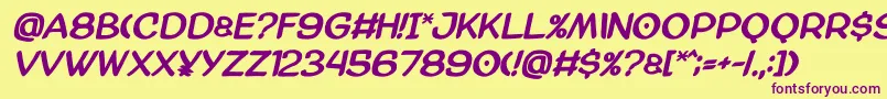 Amazgodamatbold Font – Purple Fonts on Yellow Background