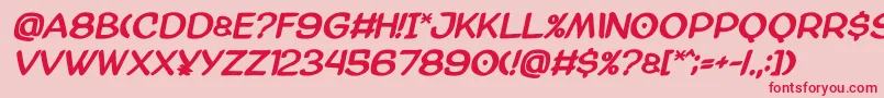 フォントAmazgodamatbold – ピンクの背景に赤い文字