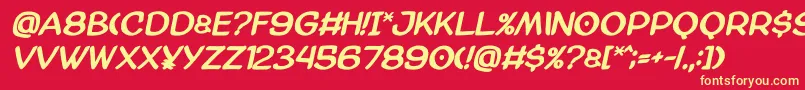 Amazgodamatbold Font – Yellow Fonts on Red Background