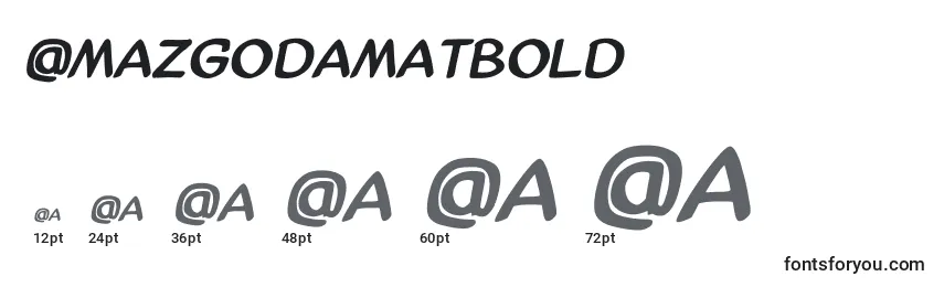 Размеры шрифта Amazgodamatbold
