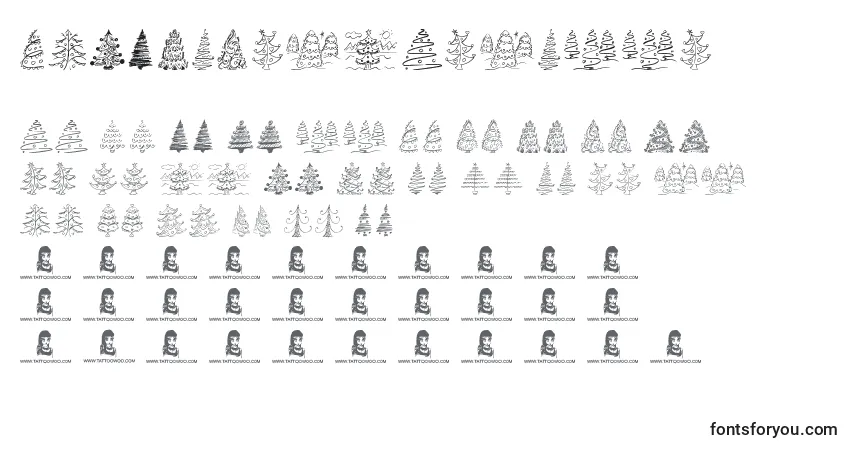 FunChristmasTrees Font – alphabet, numbers, special characters