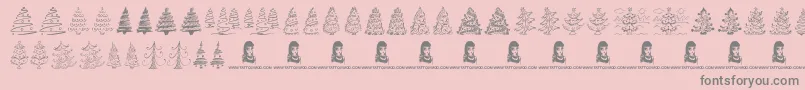 FunChristmasTrees Font – Gray Fonts on Pink Background