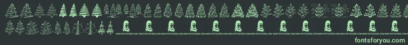 Fonte FunChristmasTrees – fontes verdes em um fundo preto
