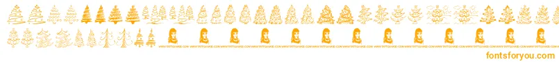 FunChristmasTrees Font – Orange Fonts on White Background