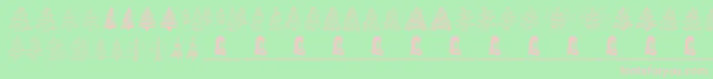 FunChristmasTrees Font – Pink Fonts on Green Background