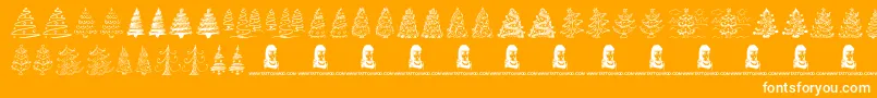 FunChristmasTrees Font – White Fonts on Orange Background