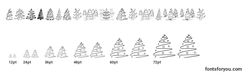 Размеры шрифта FunChristmasTrees