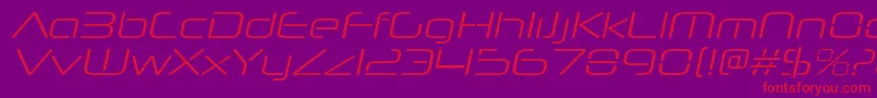 NeuropolnovaltItalic-Schriftart – Rote Schriften auf violettem Hintergrund
