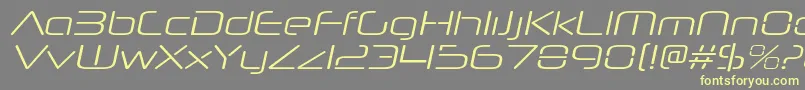 NeuropolnovaltItalic-Schriftart – Gelbe Schriften auf grauem Hintergrund