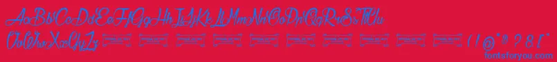 AtelierOmega Font – Blue Fonts on Red Background