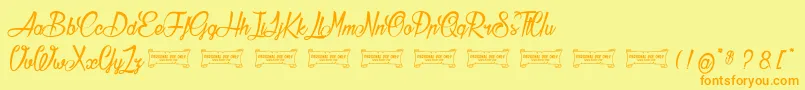 AtelierOmega Font – Orange Fonts on Yellow Background