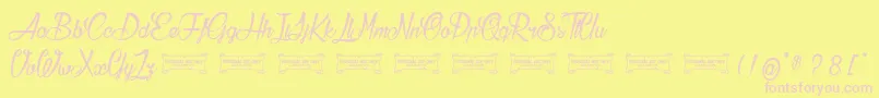AtelierOmega Font – Pink Fonts on Yellow Background