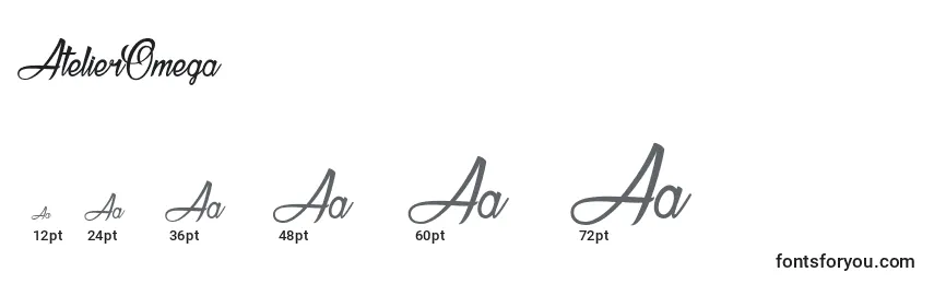 Размеры шрифта AtelierOmega