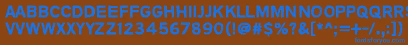 フォントAnimalsAreLikePeople – 茶色の背景に青い文字