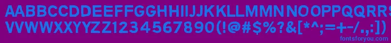 フォントAnimalsAreLikePeople – 紫色の背景に青い文字