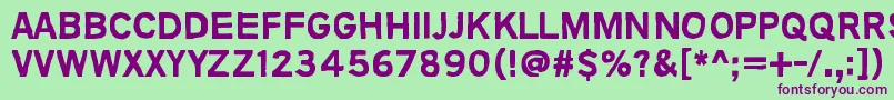 フォントAnimalsAreLikePeople – 緑の背景に紫のフォント