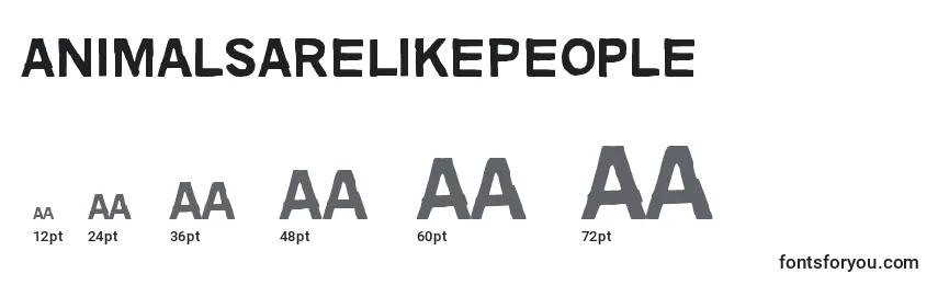 Размеры шрифта AnimalsAreLikePeople