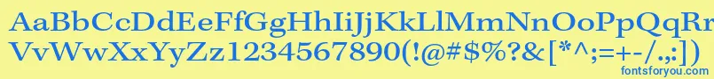 KeplerstdExtcapt Font – Blue Fonts on Yellow Background