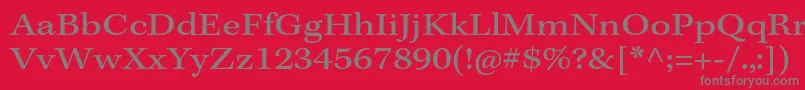 Fonte KeplerstdExtcapt – fontes cinzas em um fundo vermelho
