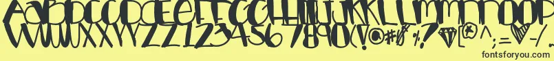 Luckycharms Font – Black Fonts on Yellow Background