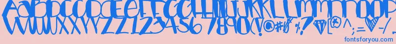 Luckycharms Font – Blue Fonts on Pink Background