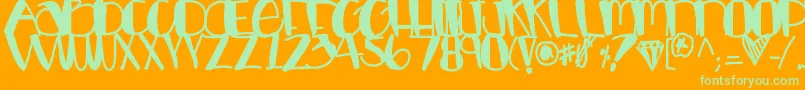 Luckycharms Font – Green Fonts on Orange Background