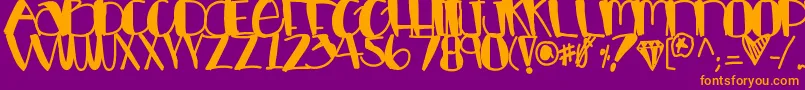 Luckycharms Font – Orange Fonts on Purple Background