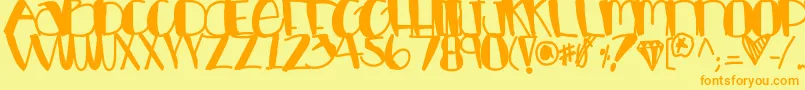 Luckycharms Font – Orange Fonts on Yellow Background