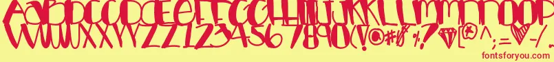 fuente Luckycharms – Fuentes Rojas Sobre Fondo Amarillo