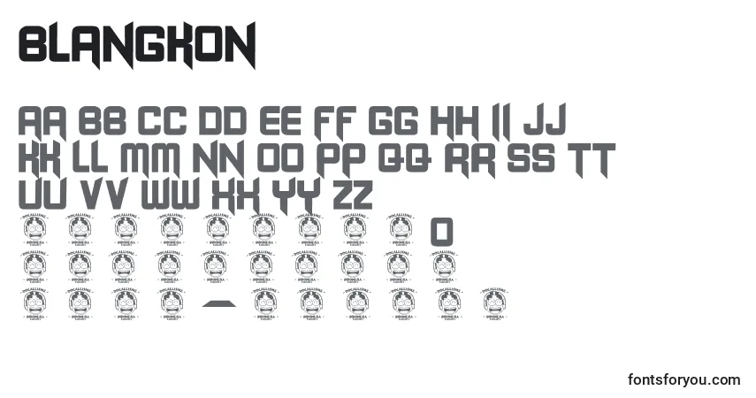 Schriftart Blangkon (4410) – Alphabet, Zahlen, spezielle Symbole