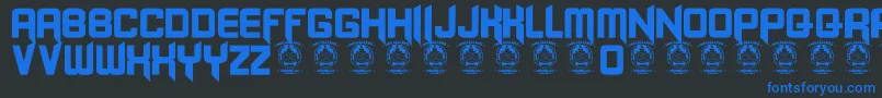 Blangkon Font – Blue Fonts on Black Background