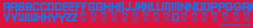 Blangkon Font – Blue Fonts on Red Background